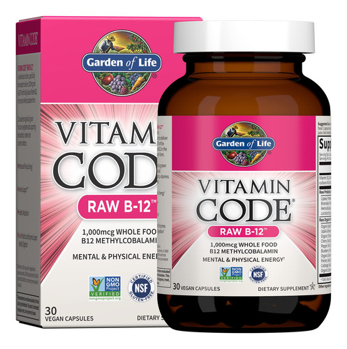 Suplemento Garden Of Life B12 Vitamin Code Raw 30 Cápsulas
