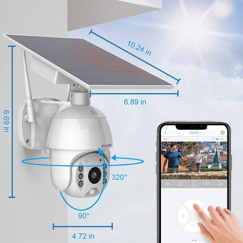 Cámara Solar Recargable De Vigilancia Ip Wifi Para Exterior
