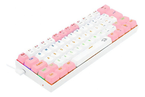 Teclado Gamer Redragon Lakshmi K606wp-r - Branco/rosa Cor de teclado Branco