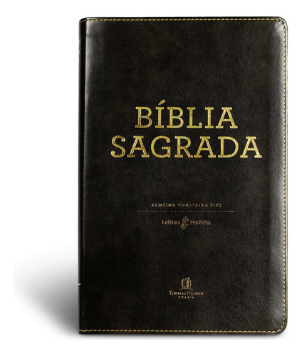 Livro Bíblia Acf, Couro Soft, Preto, Leitura Perfeita