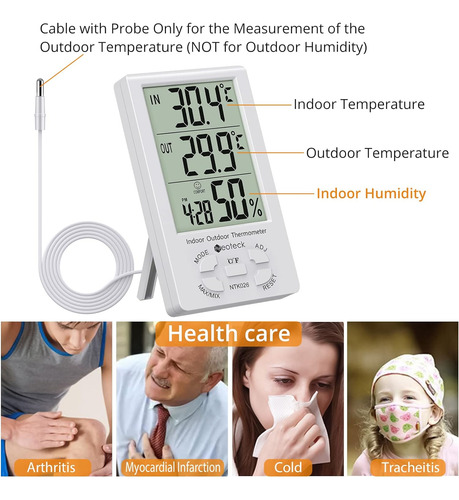 Medidor De Humedad De La Temperatura Del Reloj Del Higrómetr