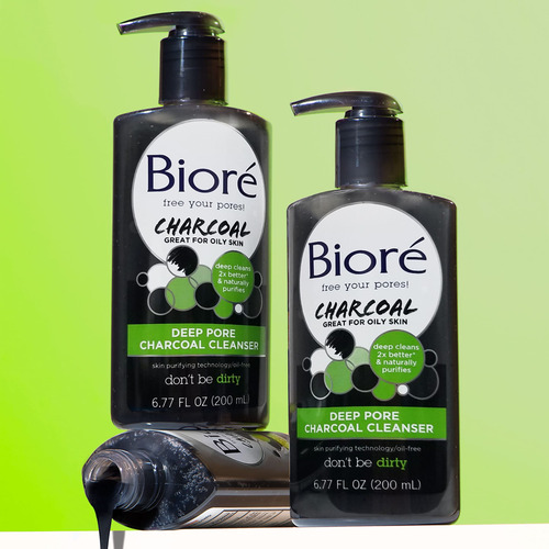 Jabón Facial Bioré Deep Pore Charcoal Para Uso Diario, 200 M