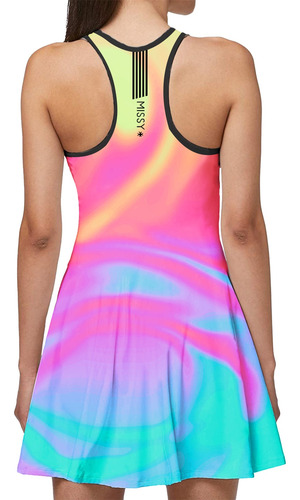Imagem 2 de 6 de Vestido Beach Tennis C/ Shorts Colorido Rosa Beachwear