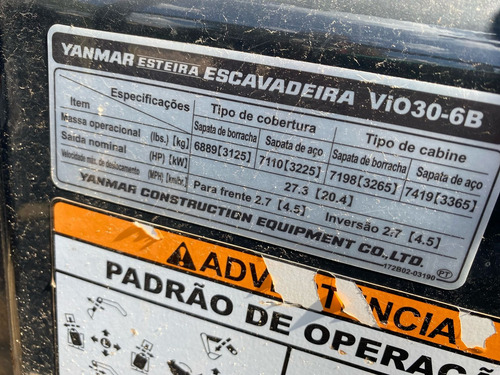 Mini Escavadeira Yanmar Vi030 Ano 2023