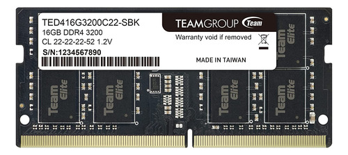 Memoria Ram Teamgroup Elite, 16 Gb, 3200 Mhz, Ddr4, 260 Pine