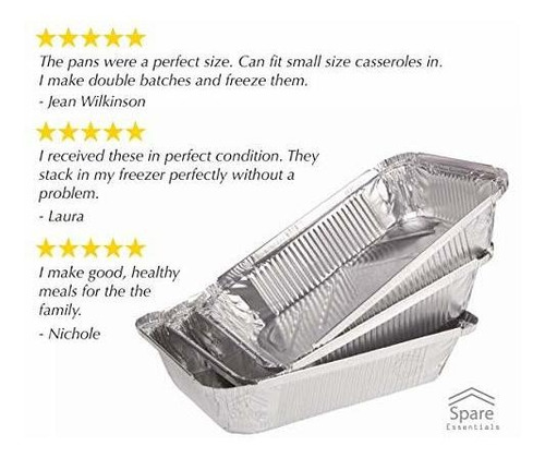 Imagen 5 de 5 de 55 Pack - 2.25 Lb Aluminio Pan / Recipientes Con Tapas / To