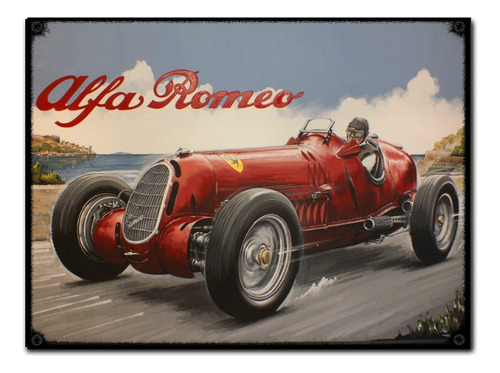 #907 - Cuadro Vintage - Alfa Romeo Auto Carrera No Chapa