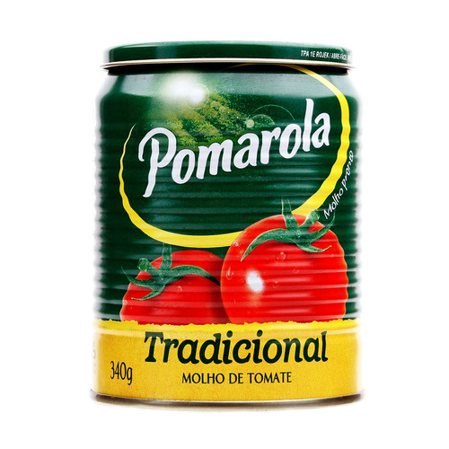 Kit C/10 Molho De Tomate Tradicional Pomarola Lata 340g