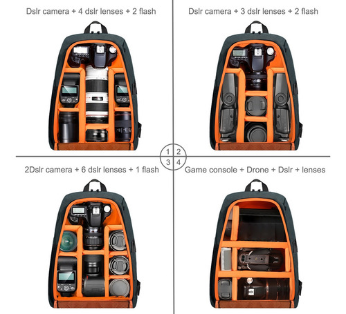 Bolsa Para Cámara, Mochila, Funda De Viaje De Gran Capacidad