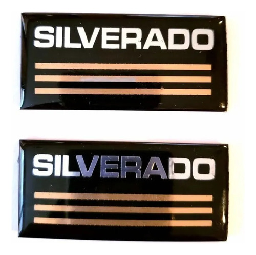 Par Emblemas Laterales De Cc Chevrolet Cheyenne Y Silverado Negro