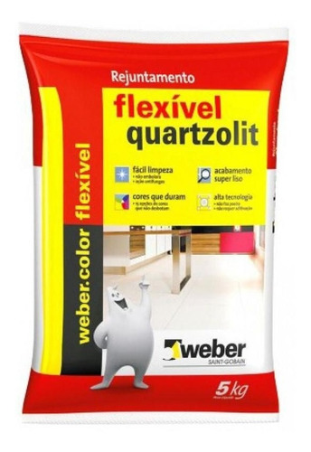 Rejunte Cerâmica Flexível 5kg Quartzolit Branco