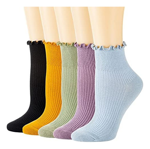 Calcetines Tobilleros Para Mujer Calcetines Con Volantes Cal