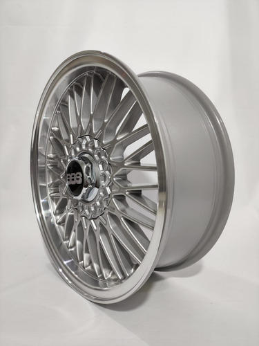 Rodas Esportiva 17 Tala 6 - Bbs Ballina Gol Parati 4x100 Cor Prata Com Borda Diamantada