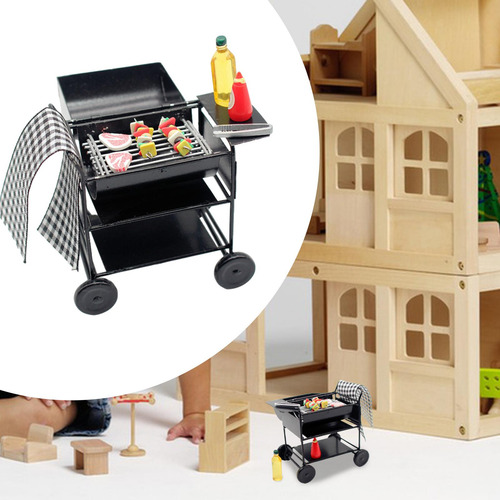 Parrilla De Barbacoa En Miniatura Para Casa De Muñecas