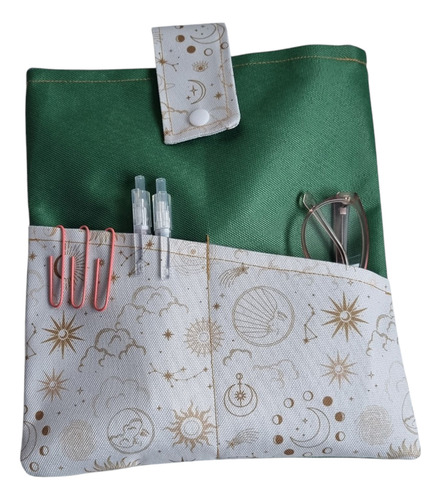 Funda Para Libro O Agenda Con Bolsillos Astros Verde