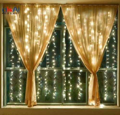 Imagen 5 de 10 de Luces Cortina Led Navideño Navidad De 3x3 Matrimonio Fiestas