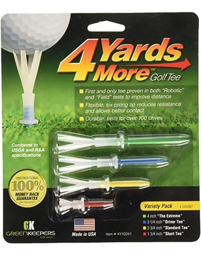 4 Yardas Más Golf Tee - Variety Pack (4 Tees)