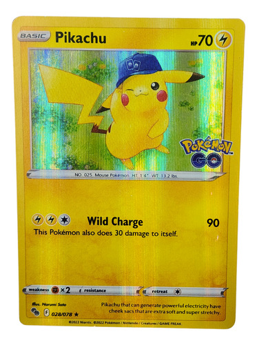Pikachu Pokemon Go Promo Holo Muy Buen Estado!! - 028/078 Pikachu Pokémon Go Holo Inglés