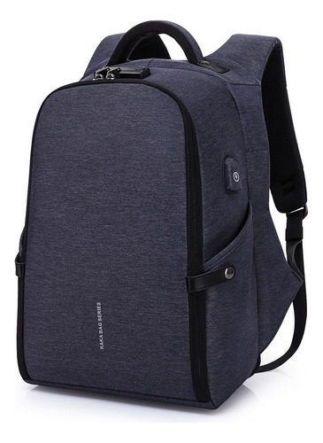 Mochila Para Notebook Com Usb Antifurto Com Cadeado E Código Cor Azul-escuro Desenho Do Tecido Liso