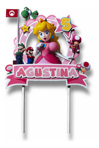 Adorno Topper Para Torta Mario Bros Princesa Peach