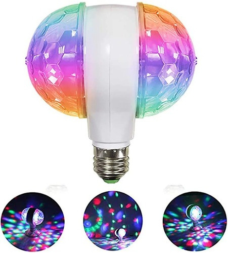 Led Multicolor Bombillo Giratorio Doble Rgb 