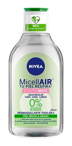 Nivea Agua Micellar Efecto Mate Piel Grasa X 400 Ml