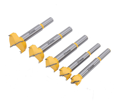 Kit De Taladrado Con Punta, 5 Piezas, Para Fresar Madera Con