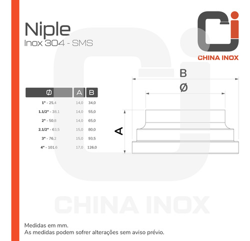 Niple Sms Inox 304 2.1/2''