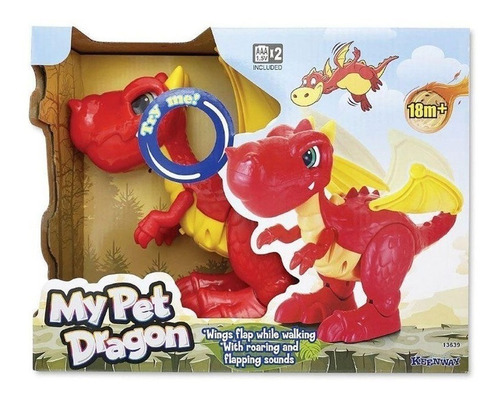 Dragón Musical Con Movimiento My Pet Dragon Niños Keenway Color Rojo