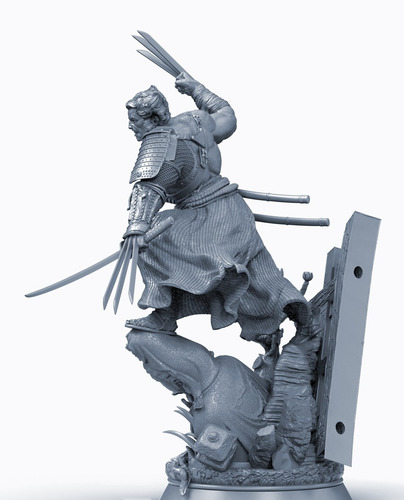 Marvel Wolverine Samurai Michelb Stl Obj Impresión 3d