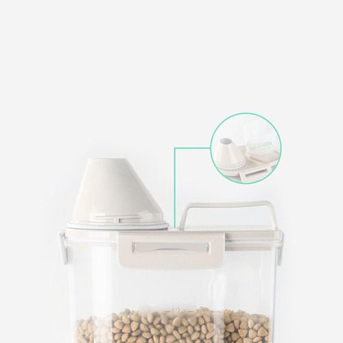Contenedor De Comida Para Mascotas Cubo De Contenedor Beige