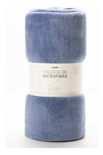 Frazada Arredo Queen Size Lisa Color Azul azulino