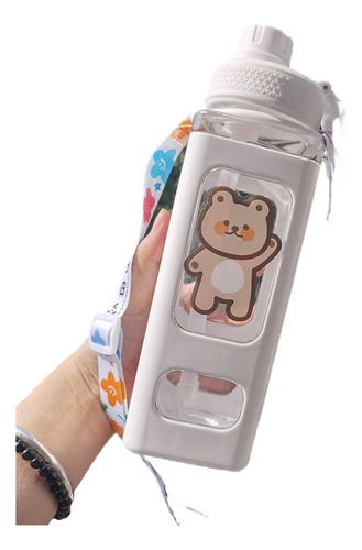 . Botella De Agua Kawaii Con Pajita De 700/900 Ml, Bonito