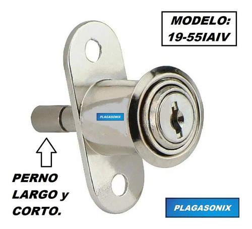 Cerradura Mueble De Empuje Corrediza Kit 5 Unid. Perno Largo