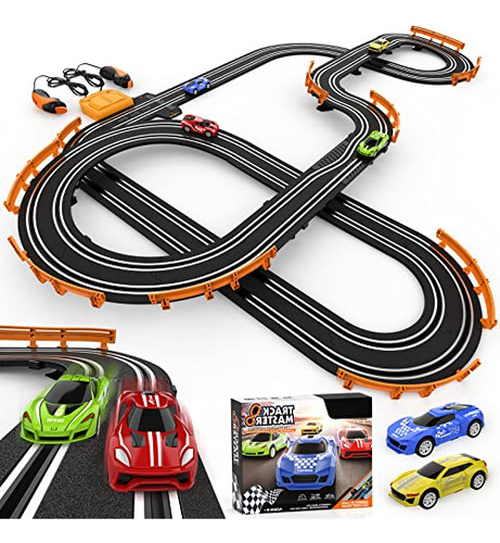 Slot Car Race Track Sets With 4 High-speed Slot Cars, B...
