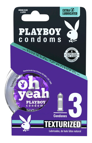 Condones De Látex Playboy Texturizados 3 Condones