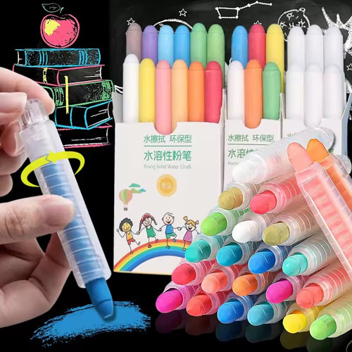 12 Gises No Tóxicos De Colores Sólidos Para Dibujar