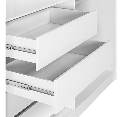 Guarda Roupa Casal Venice 62480pe Branco Brilho Com Pés