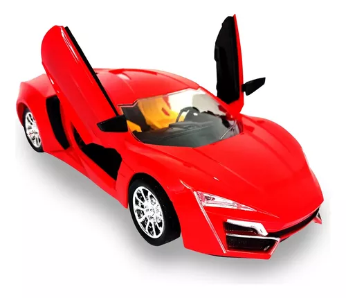 Carrinho Controle Remoto Speed Max Vermelho Pica-Pau Esportivo Italiano 4  Funções Com Luz Carro R/C Crianças +7 Anos