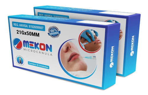 Microcânulas Preenchimento Facial Mekon 21gx50mm Cx20un