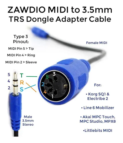 Cable Multiconector Midi A 3,5 Mm Para - Akai, Korg, Line...