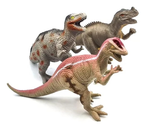 Set 12 Dinosaurios De Goma Dura 15 Cm Promedio Muy Reales