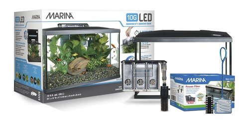 Kit De Acuarios De Vidrio Led Marina 3 Tamaños 19/38/76 Ltrs