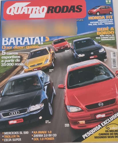 Revista 4 Quatro Rodas 498 Janeiro 2002 Audi Golf Astra Brav