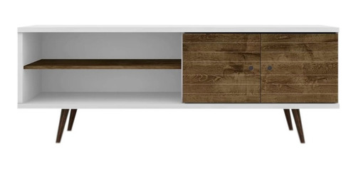 Rack Tv 70 Onix Blanco Rustico