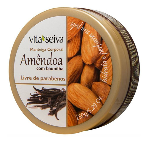 Imagem 1 de 1 de Manteiga Corporal Amêndoa Com Baunilha Vita Seiva 150g