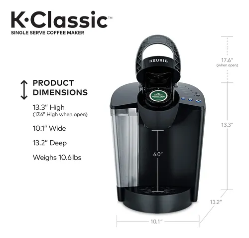 Cafetera Keurig K-classic, K-cup, 6-10 Onzas, Negra
