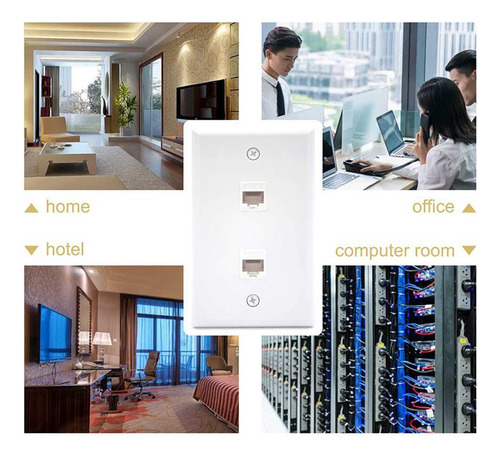 1 Paquete De Placas De Pared Ethernet De 2 Puertos, Pared Ca