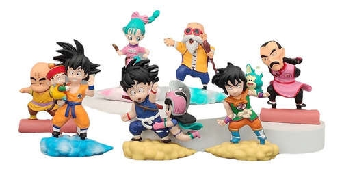 Figuras Dragon Ball Z X7 Goku Roshi Krilin Bulma Base Nube