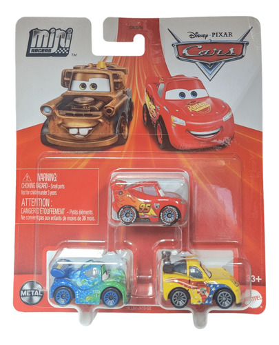 Disney Pixar Cars Mini Racers Paquete De 3, Jeff Corvette, M